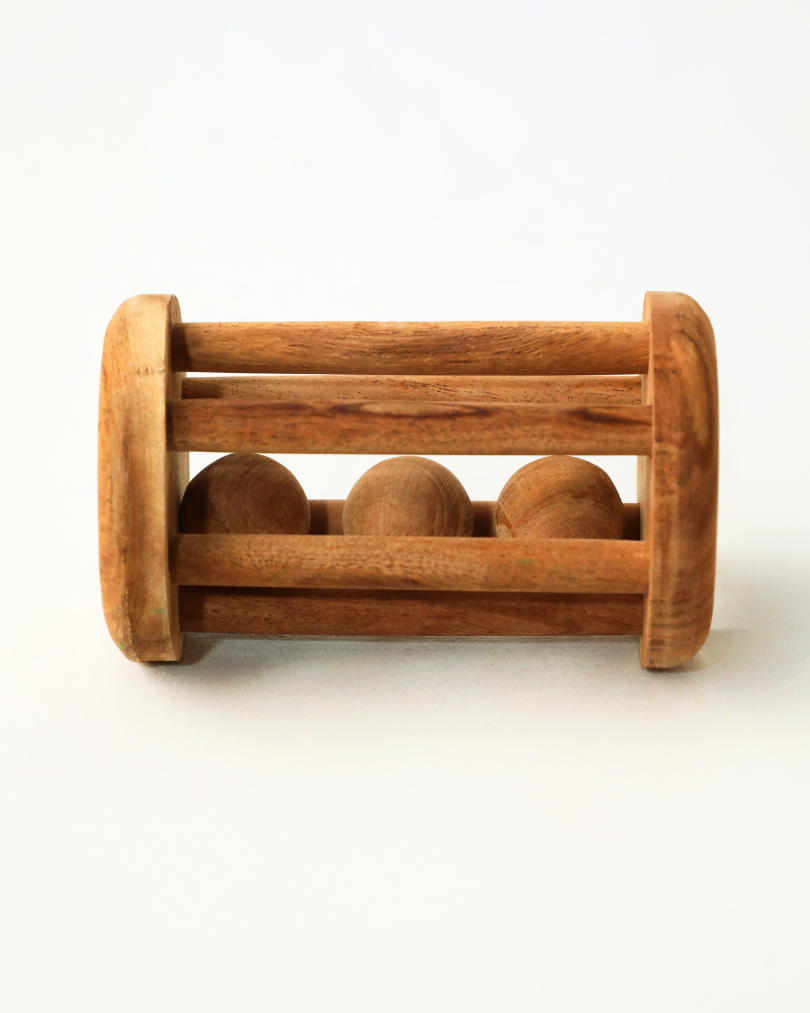 SouLilly Neem Wood Tumbler Rattle for Infants (3+ Months)