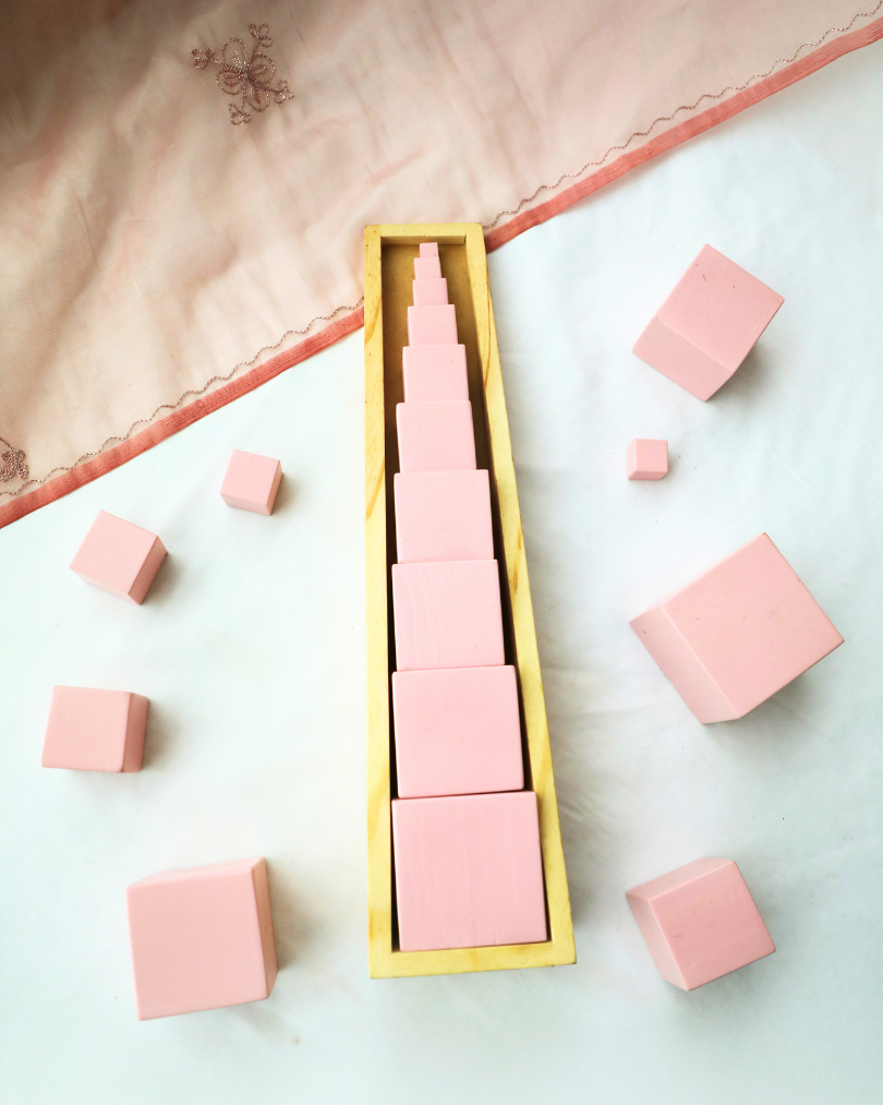 SouLilly Montessori Pink Tower for Toddlers (2+ Years)