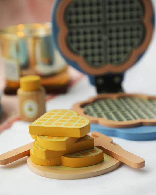 SouLilly Wooden Waffle Maker Pretend Play Set (3+ Years)