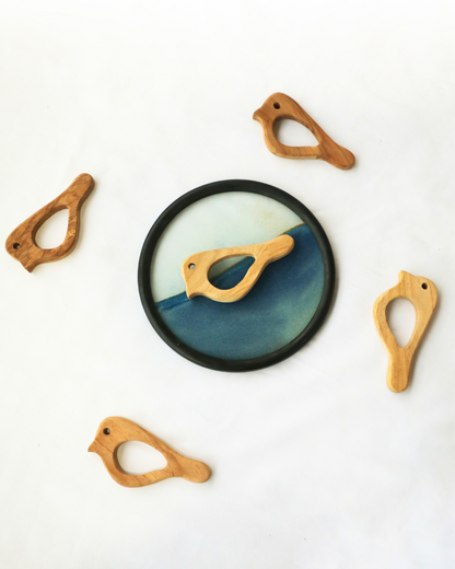 SouLilly Neem Wood Bird Teether for Babies (3+ Months)
