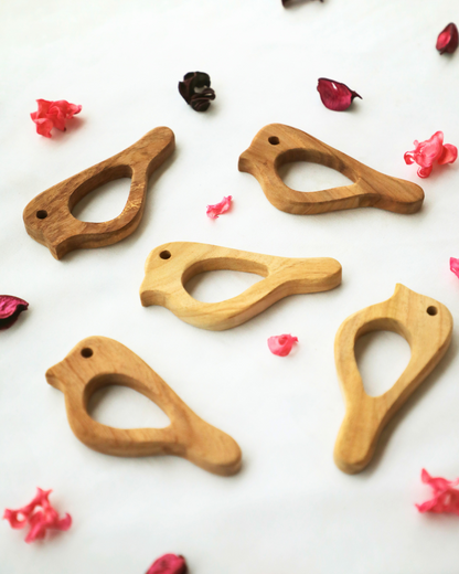 SouLilly Neem Wood Bird Teether for Babies (3+ Months)
