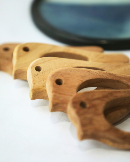 SouLilly Neem Wood Bird Teether for Babies (3+ Months)