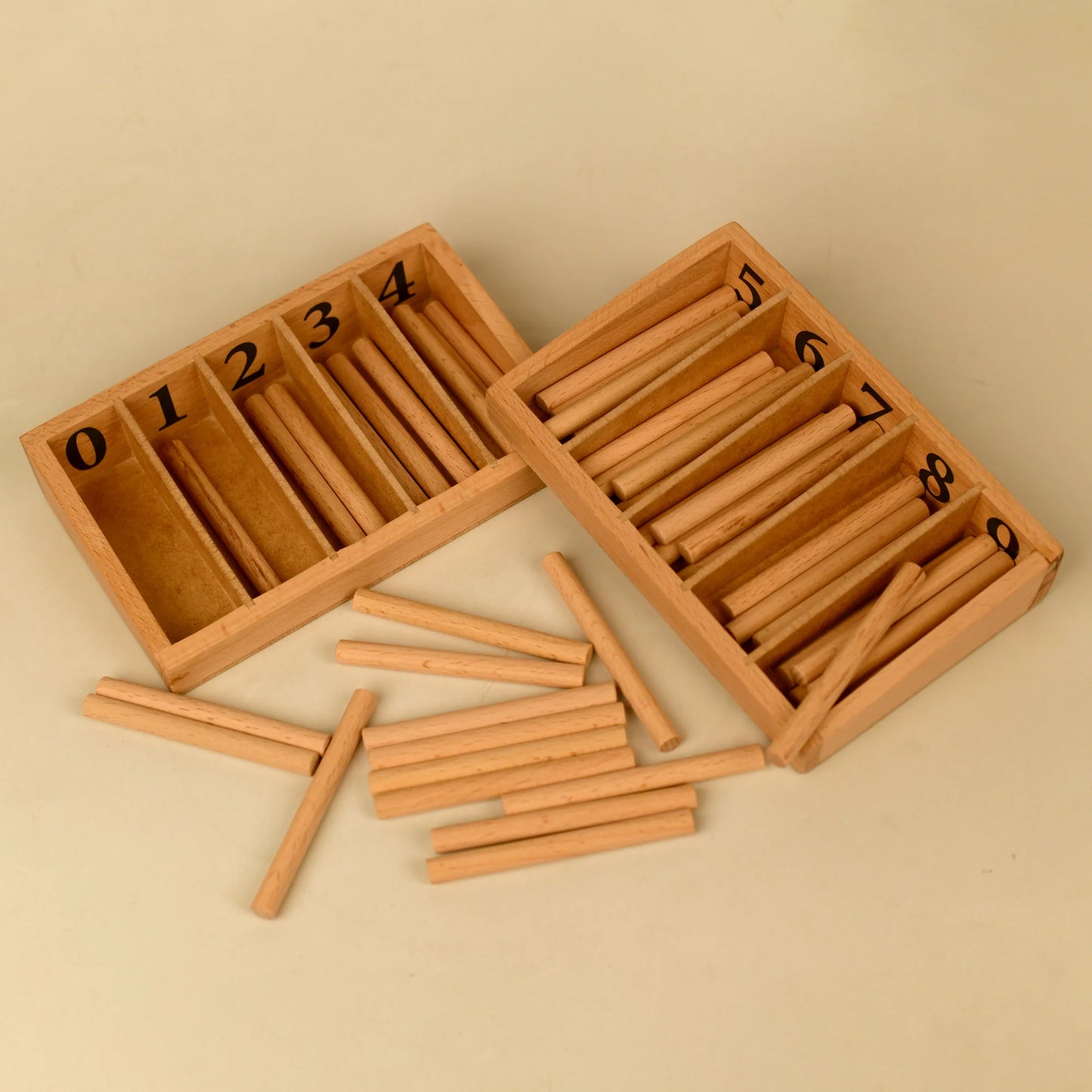 SouLilly Wooden Spindle Box with Numbers (3+ Years)