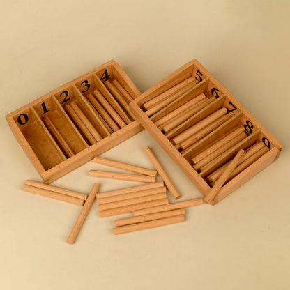 SouLilly Wooden Spindle Box with Numbers (3+ Years)