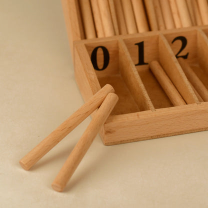 SouLilly Wooden Spindle Box with Numbers (3+ Years)