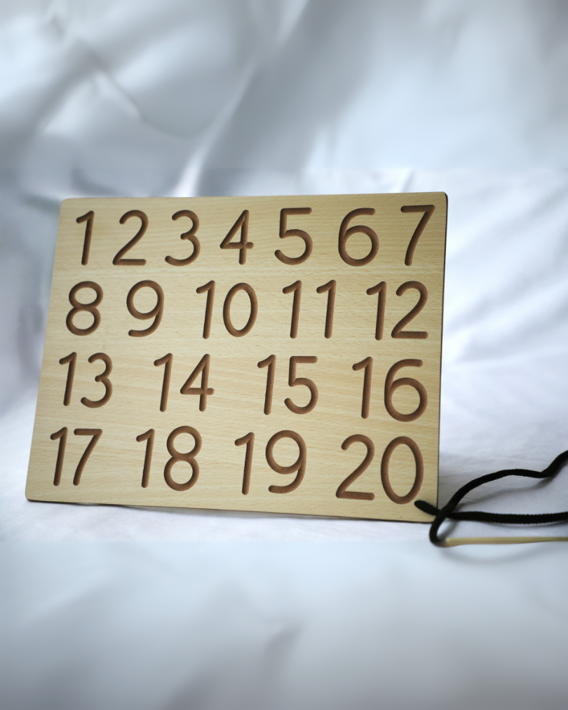 SouLilly Wooden Number Tracing Sheet 1–20 (3+ Years)