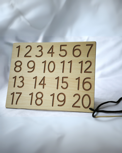 SouLilly Wooden Number Tracing Sheet 1–20 (3+ Years)