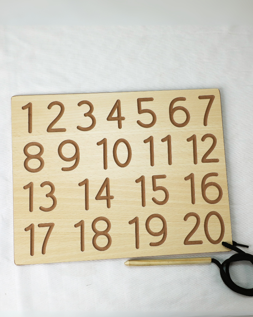 SouLilly Wooden Number Tracing Sheet 1–20 (3+ Years)