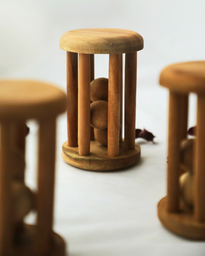 SouLilly Neem Wood Tumbler Rattle for Infants (3+ Months)