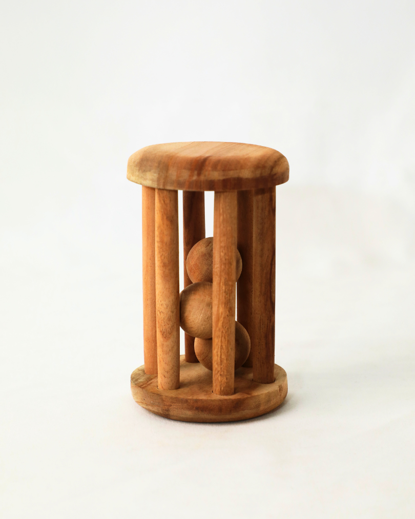 SouLilly Neem Wood Essentials – Teether & Rattle Set (3+ Months)