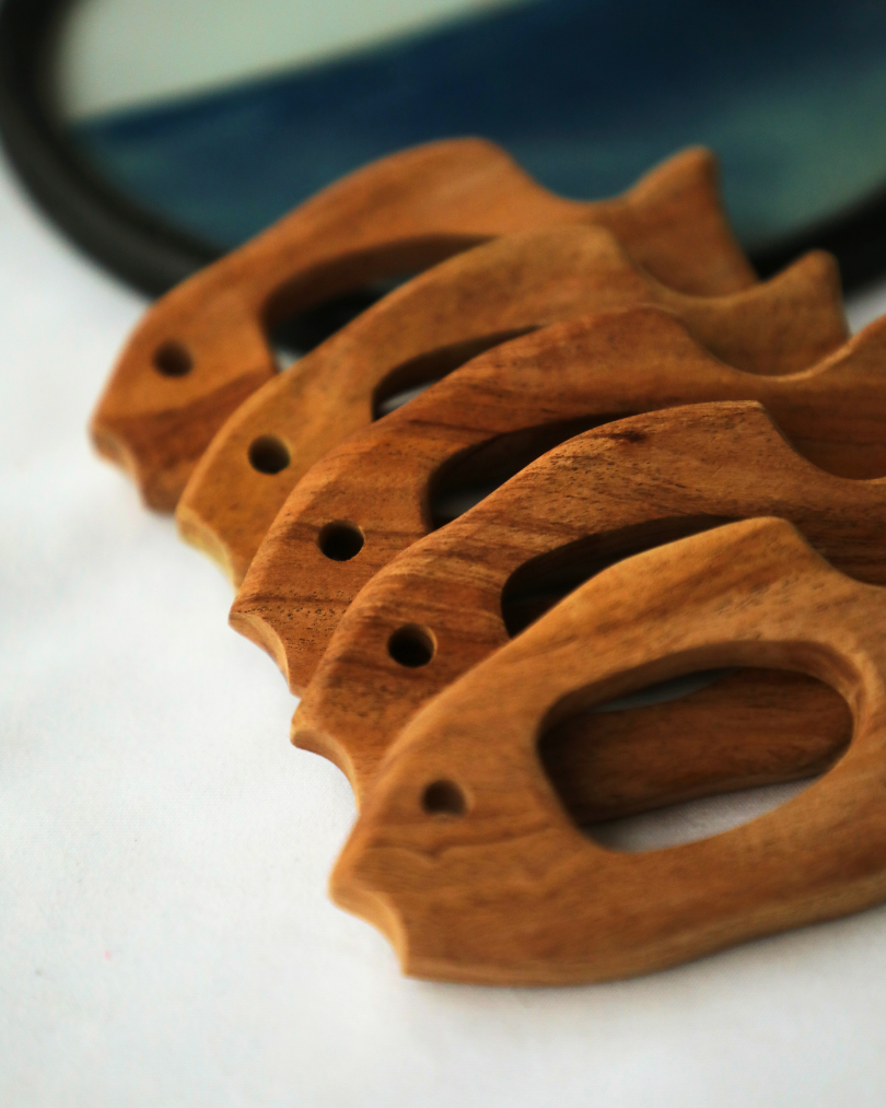 SouLilly Neem Wood Fish Teether for Babies (3+ Months)