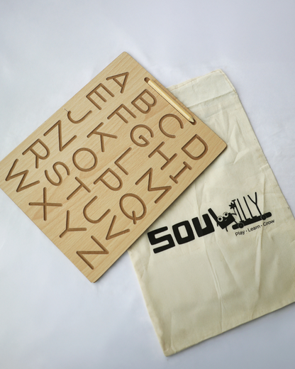 SouLilly Alphabet Tracing Board A–Z (English, Dual-Sided) – Ages 3+