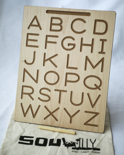 SouLilly Alphabet Tracing Board A–Z (English, Dual-Sided) – Ages 3+