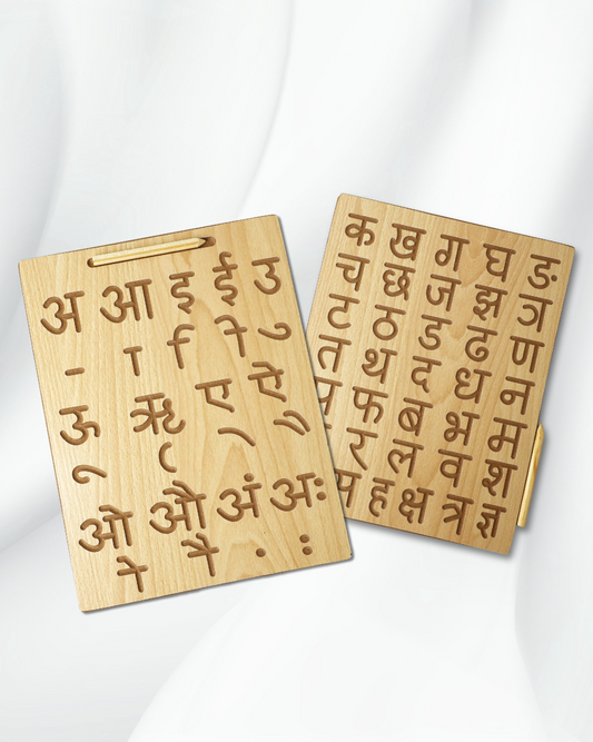 SouLilly Hindi Alphabet Tracing Board (Dual-Sided) – Ages 3+