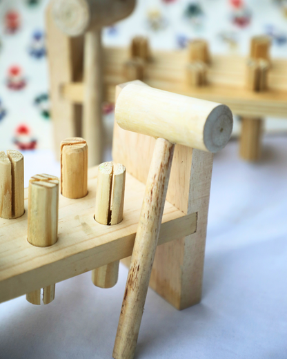 SouLilly Wooden Hammer & Peg Toy for Toddlers (18+ Months)