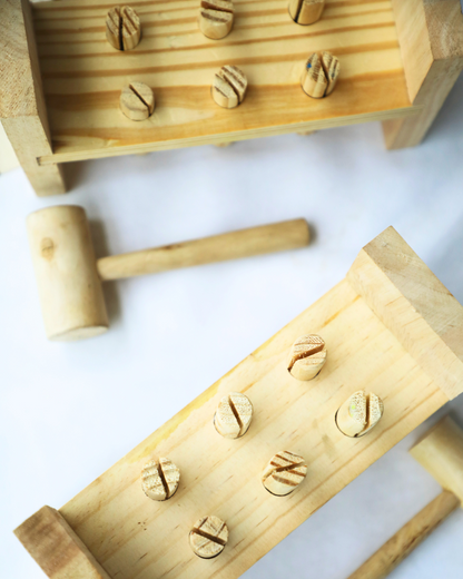 SouLilly Wooden Hammer & Peg Toy for Toddlers (18+ Months)