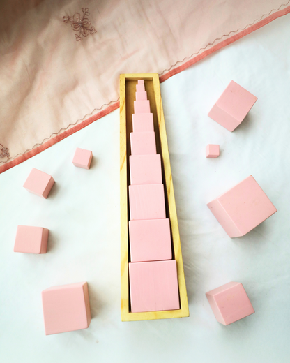 SouLilly Montessori Pink Tower for Toddlers (2+ Years)
