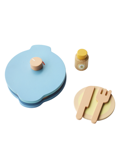 SouLilly Wooden Waffle Maker Pretend Play Set (3+ Years)