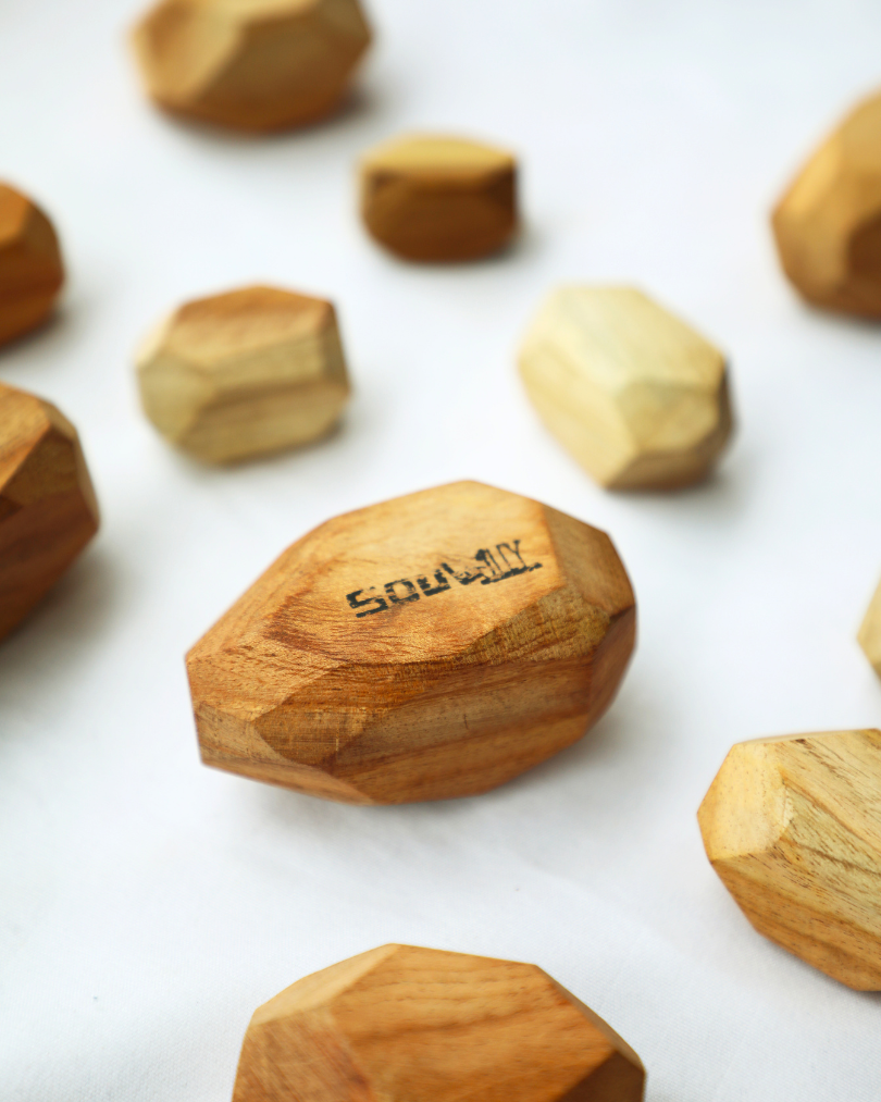 SouLilly Neem Wood Zen Blocks – Set of 7 (18+ Months)