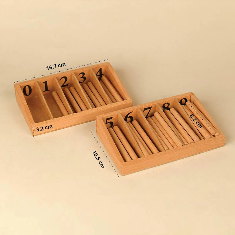 SouLilly Wooden Spindle Box with Numbers (3+ Years)